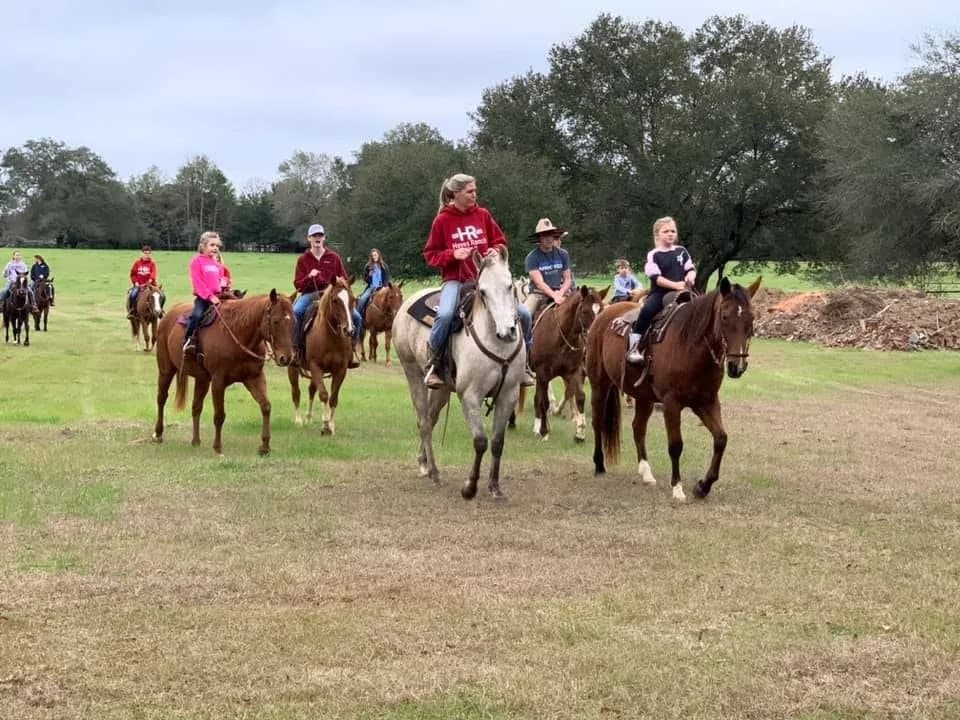 The Hayes family riding together